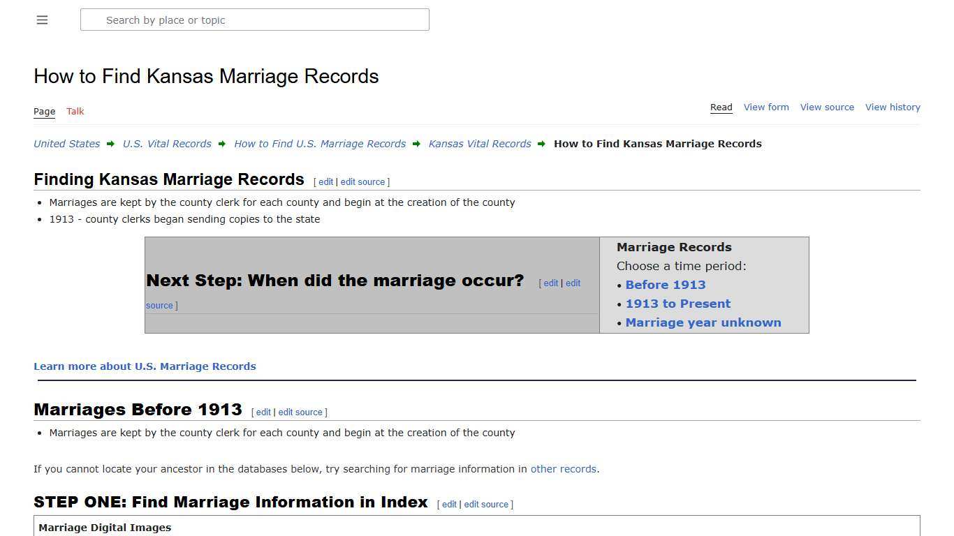 How to Find Kansas Marriage Records • FamilySearch